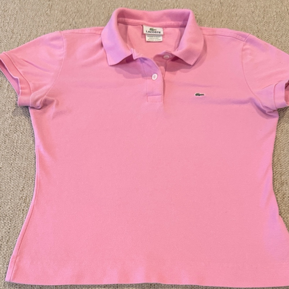 Women’s Lacoste Light Pink Fitted Collared Polo